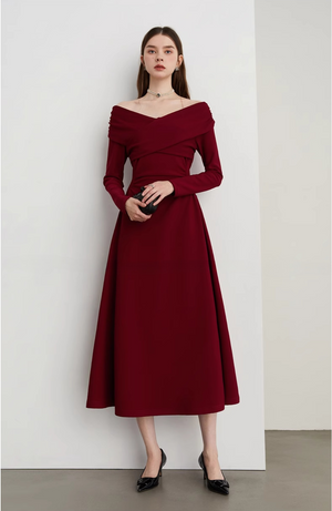Back view highlighting the gown's length and fit