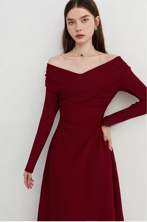 Front view of elegant short sleeve engagement dress