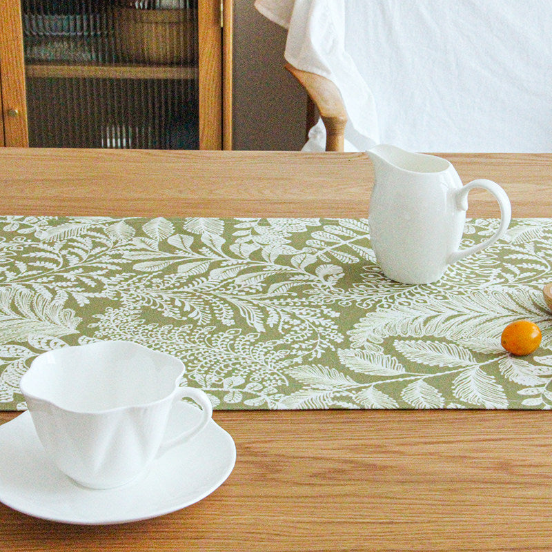 Nordic White Cotton Linen Tablecloth, Vintage Ruffle Dining Cover