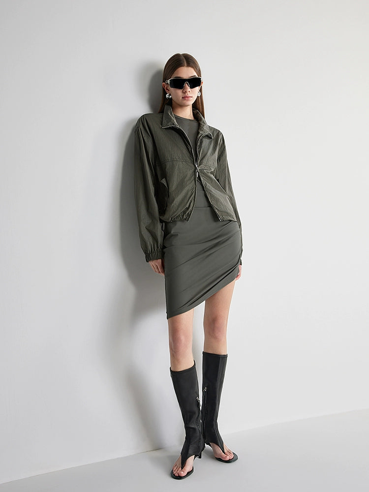 Elegant asymmetrical hemline dress