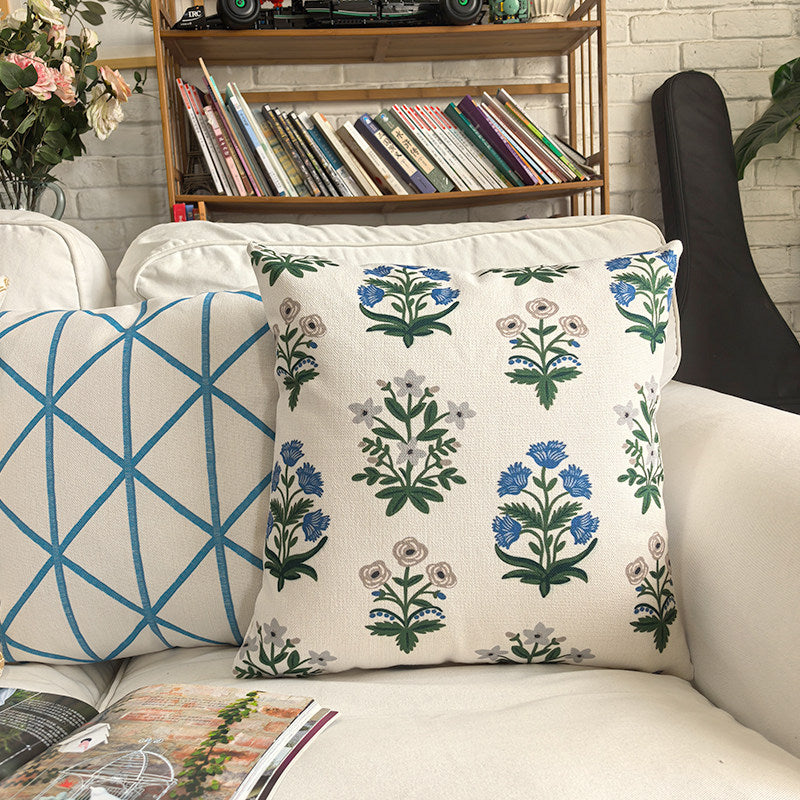 French Cotton Linen Reversible Pillow Cover, Decorative Sofa Cushion