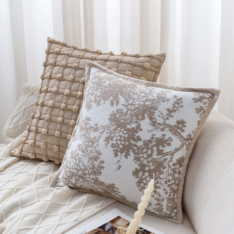 French Pillow Cover, Vintage Patterned Cushion Case for Sofa Decor