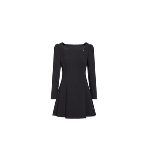 Modern A-line black mini for evenings