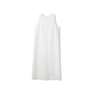 Elegant back cut-out summer dress in white