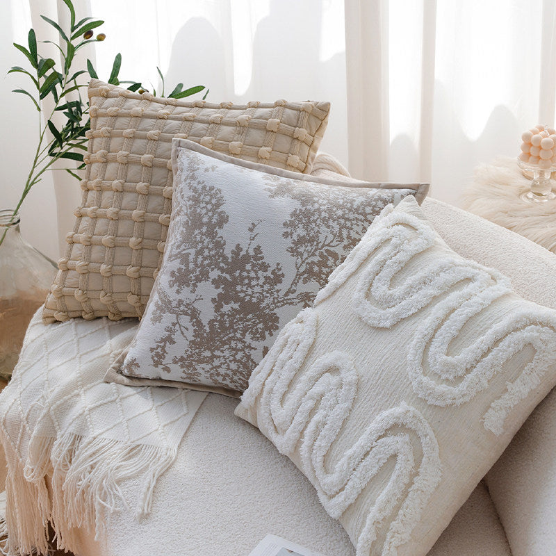 French Pillow Cover, Vintage Patterned Cushion Case for Sofa Decor
