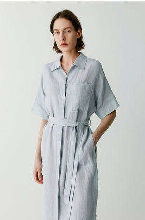 Relaxed fit summer dress in structured linen