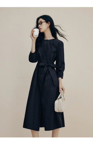 Cotton utility-inspired cream dress with soft structure by taileroom