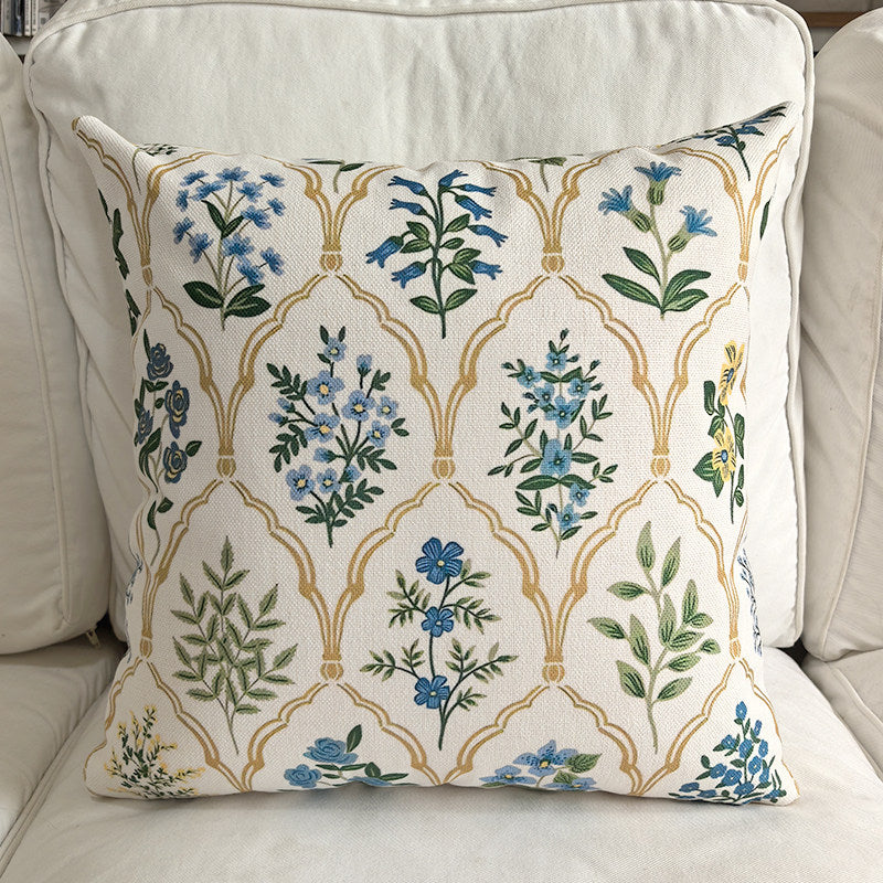 French Cotton Linen Reversible Pillow Cover, Decorative Sofa Cushion