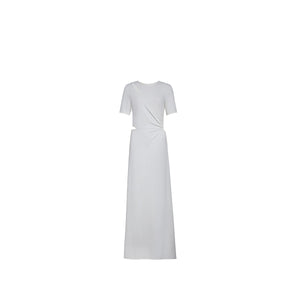Evening A-line dress with inverted pleats