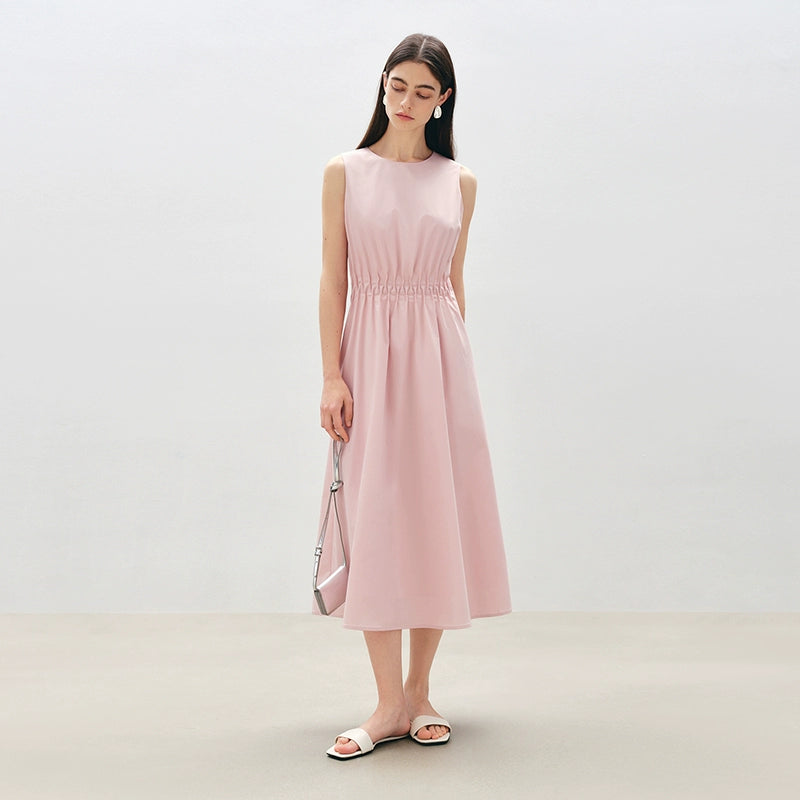 Taileroom pastel pink pleated slim-fit dress