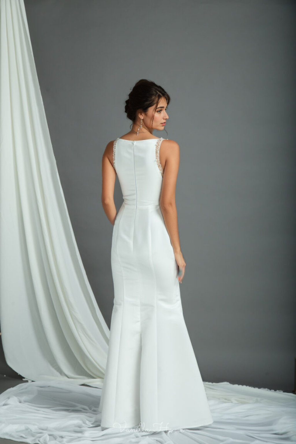 Mermaid gown embellished with pearls