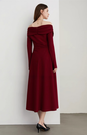 Front view of elegant short sleeve engagement dress
