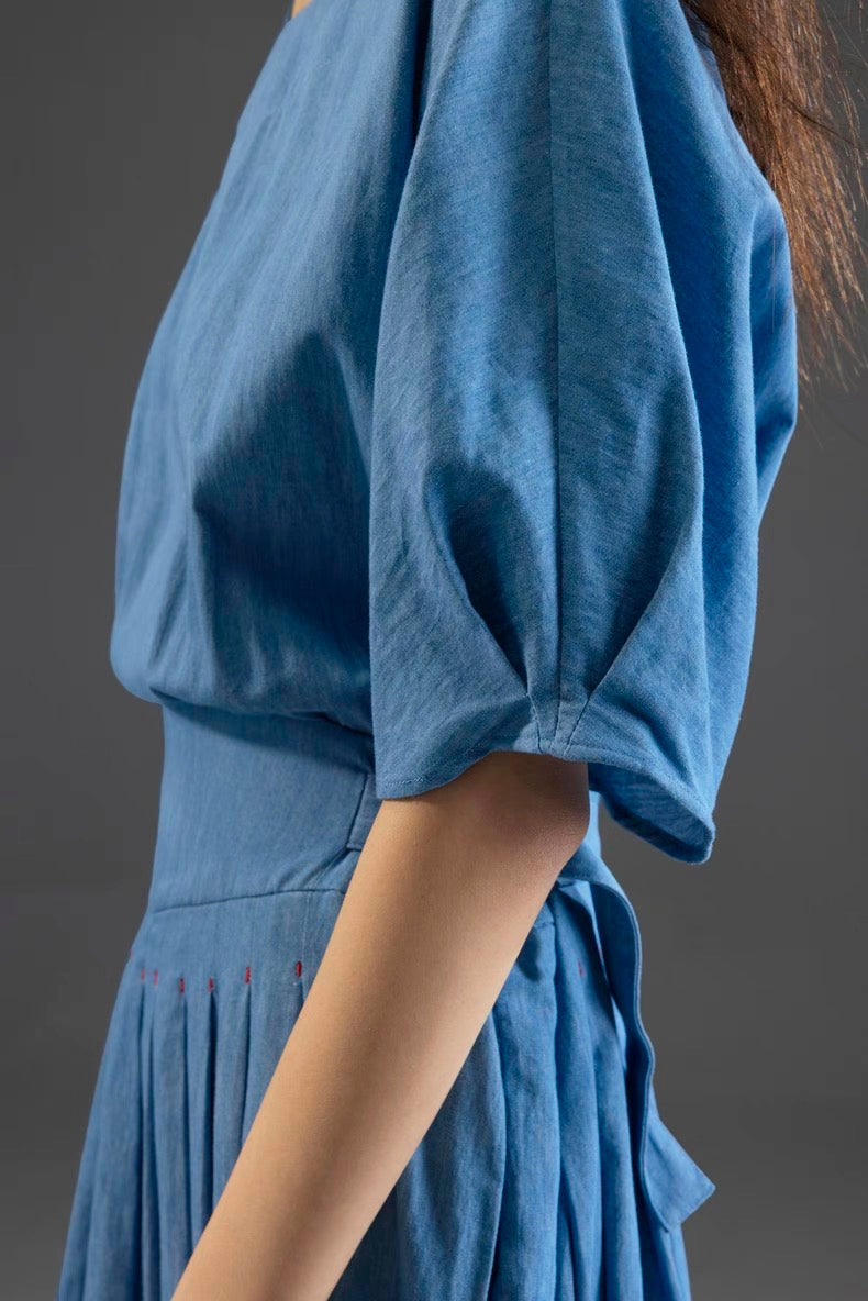 A-line dress with toggle waist detail