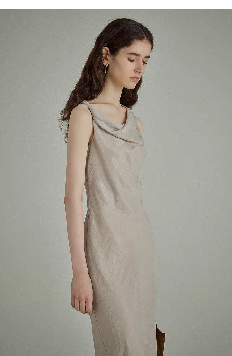 Chic formal cowl neckline dress