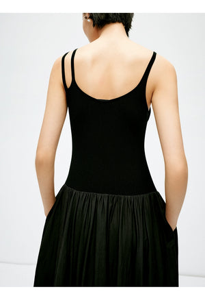 Taileroom elegant ribbed vest dress with net bag