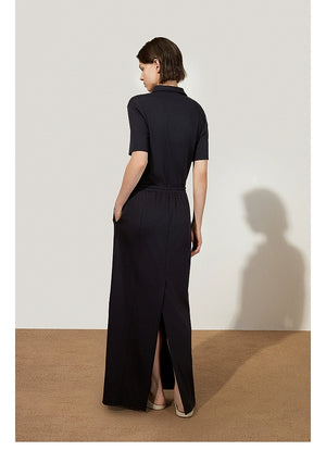 Chic everyday dress in soft fabric with defined waist