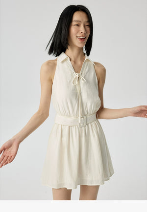 Slimming belted waist summer dress