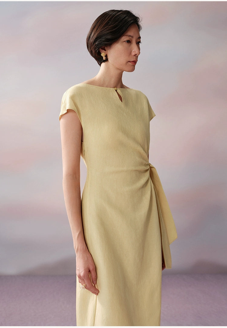Taileroom linen midi with elegant drape