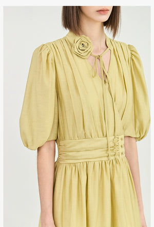 Lightweight summer maxi dress in linen-acetate blend