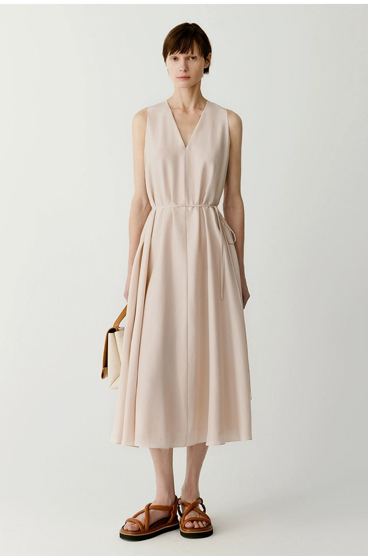 Neutral-toned summer dress for women