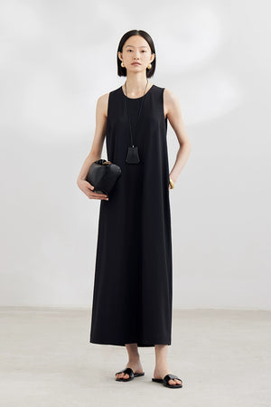 Minimalist column dress with French back detail