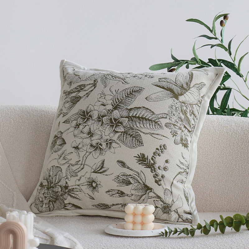 French Pillow Cover, Vintage Patterned Cushion Case for Sofa Decor