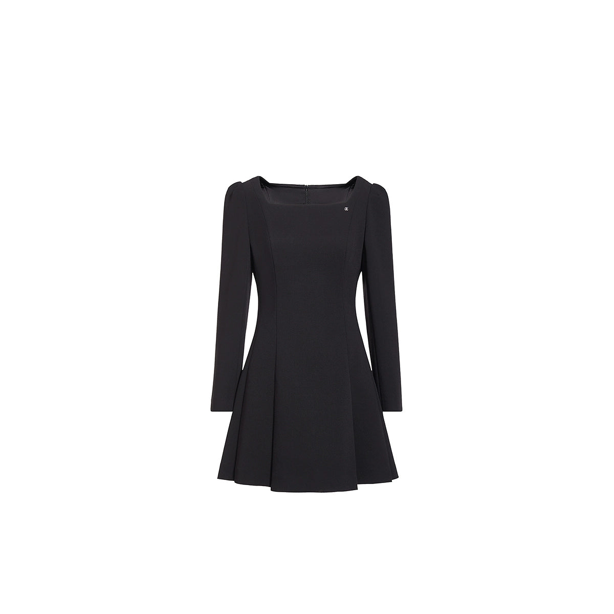 Modern A-line black mini for evenings