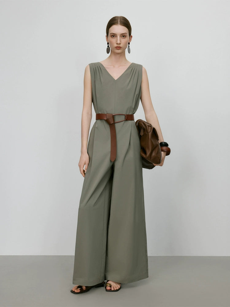 Light Luxury – Women's Sleeveless Vest-Style Jumpsuit