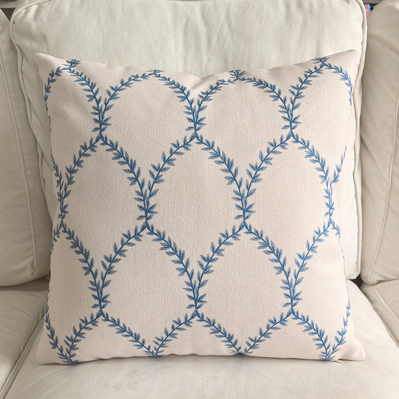 French Cotton Linen Reversible Pillow Cover, Decorative Sofa Cushion