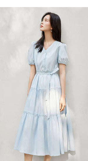 Lightweight flowy midi dress for warm-weather elegance