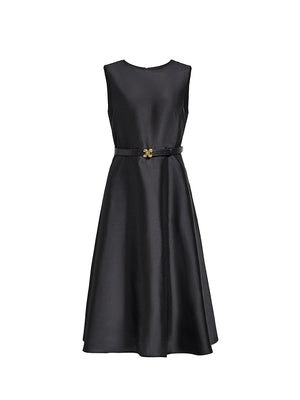 Satin finish sleeveless dress for women