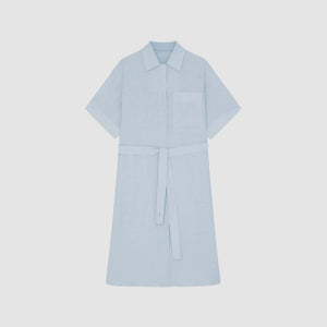 Taileroom linen shirt dress with short sleeves