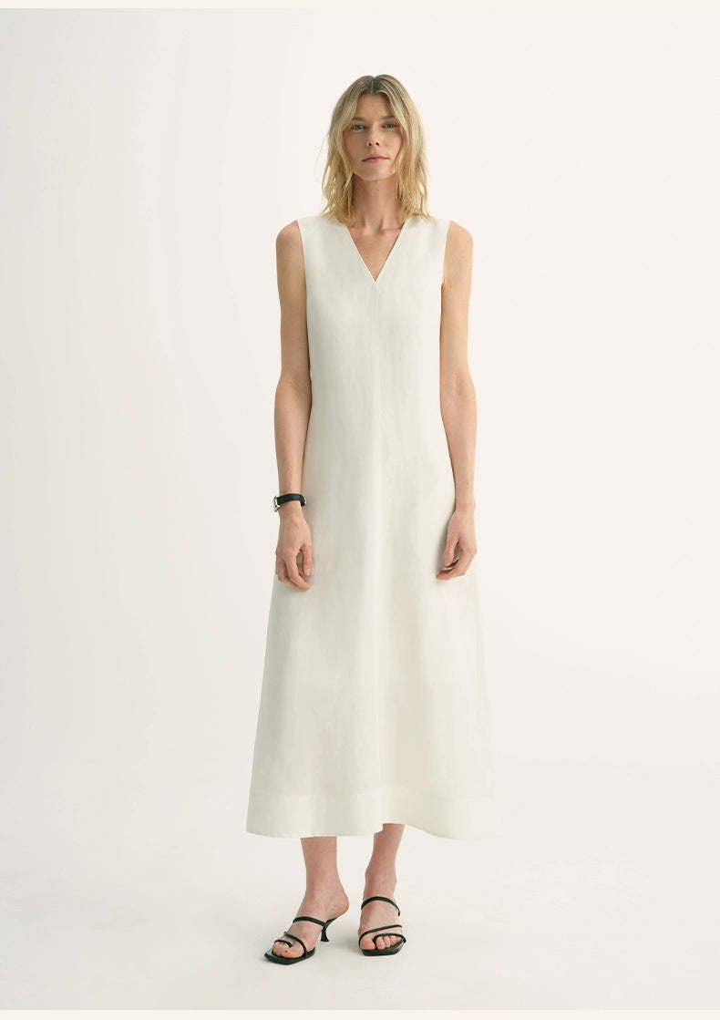 The ARTM neutral V-neck summer dress