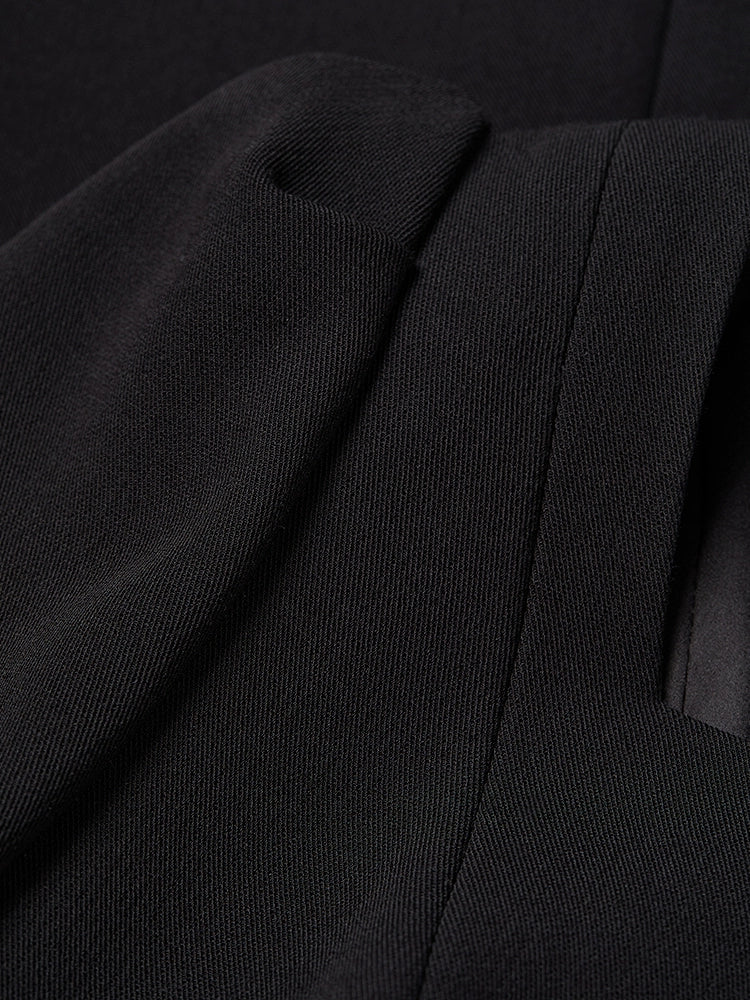 Tailored fit and flare black dress