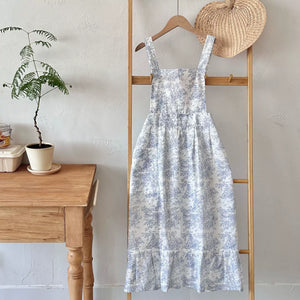 French ink fishtail export apron for Korean export, Korean pure cotton factory ins-style
