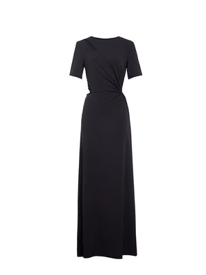 Structured halter dress with pockets