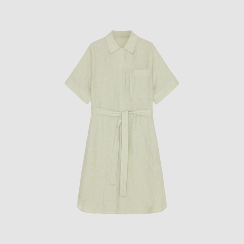 Relaxed fit summer dress in structured linen