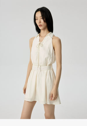 Vintage minimalist halter mini dress for hot days