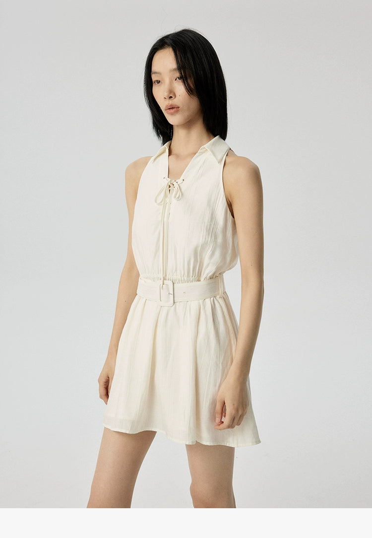 Vintage minimalist halter mini dress for hot days