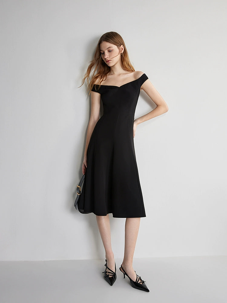 Elegant off-shoulder little black dress