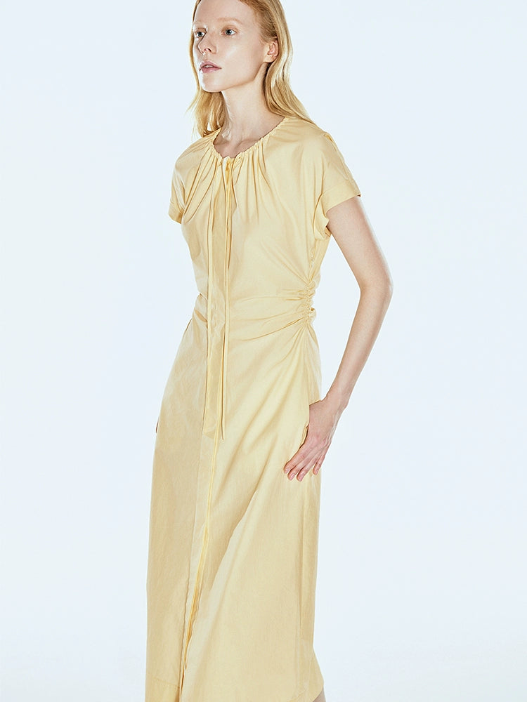 Elegant fall dress styled with loafers
