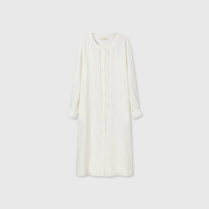 White minimalist maxi dress with buttons