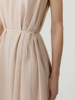 Lightweight V-neck linen midi dress
