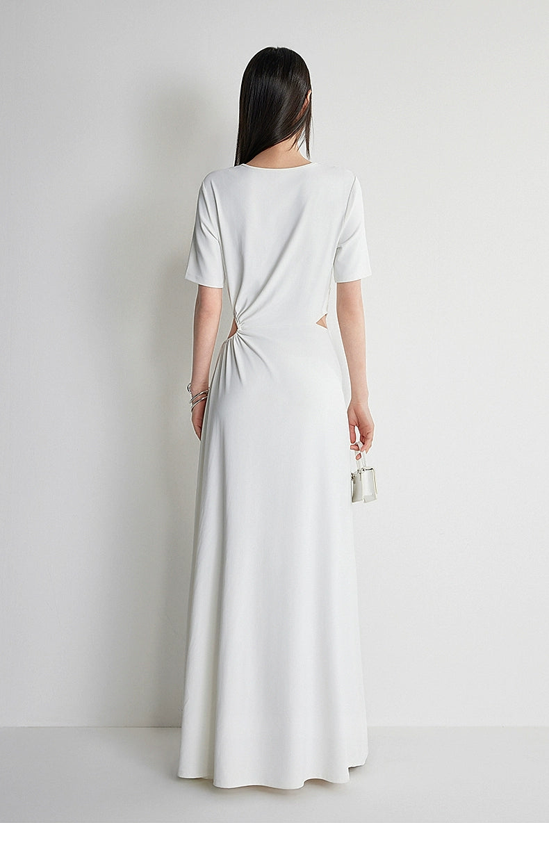 Minimalist formal black maxi gown