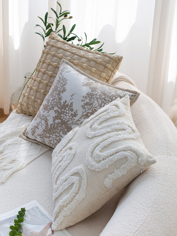 French Pillow Cover, Vintage Patterned Cushion Case for Sofa Decor