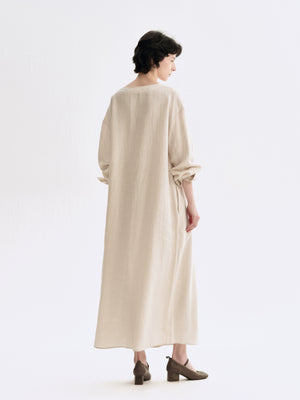Casual spring linen shirt dress