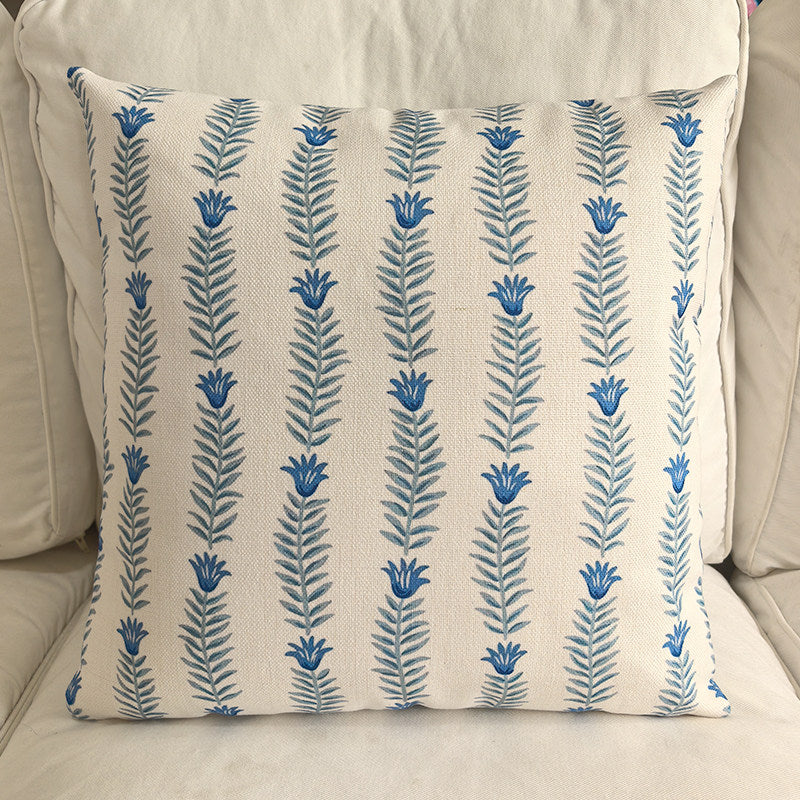 French Cotton Linen Reversible Pillow Cover, Decorative Sofa Cushion