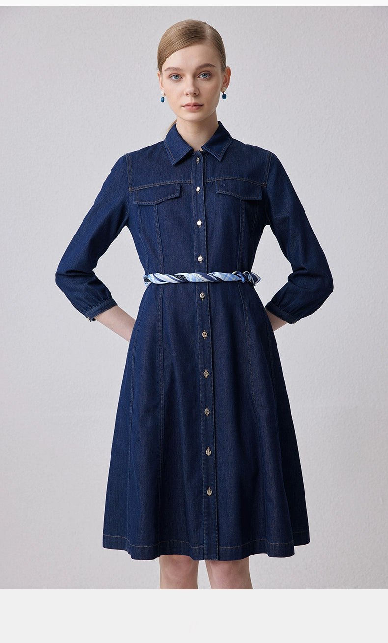 Detailed shot of chest flap pockets and button placket