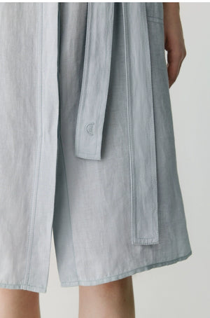 Lightweight soft-touch linen dress in powder blue