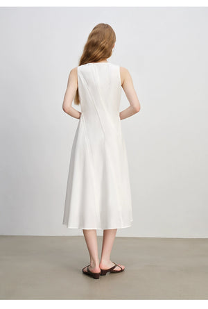 Elegant midi dress styled with statement cuff